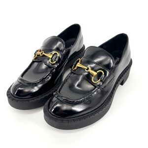 Jeffery Campbell Portina Platform Loafer Black‎ Horse-bit Size 8